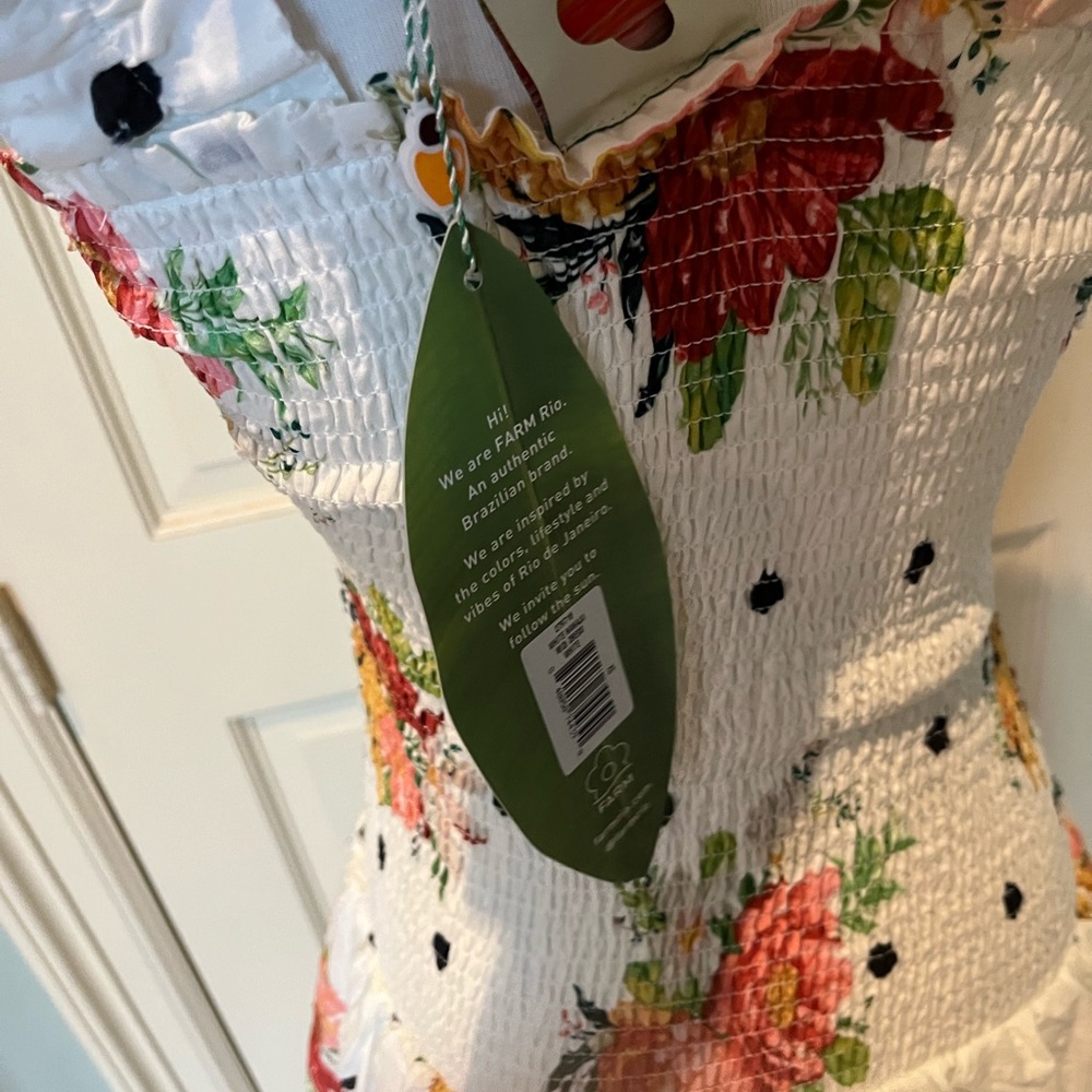 BNWT FARM Rio Nanaju Midi Dress in White Size X-Small - Picture 3 of 9